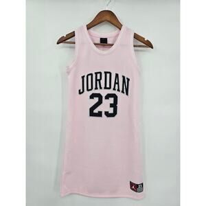 Jordan 23 Girl's Size L 12-13 Sleevess T-shirt Jersey Dress Pink/White NWT